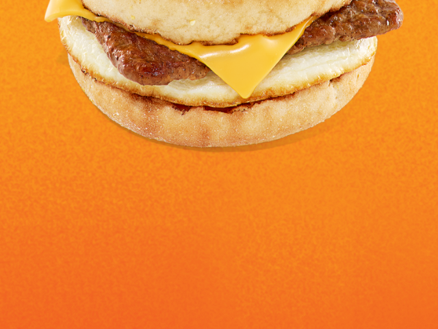 The turkey sausage sandwich on an English muffin